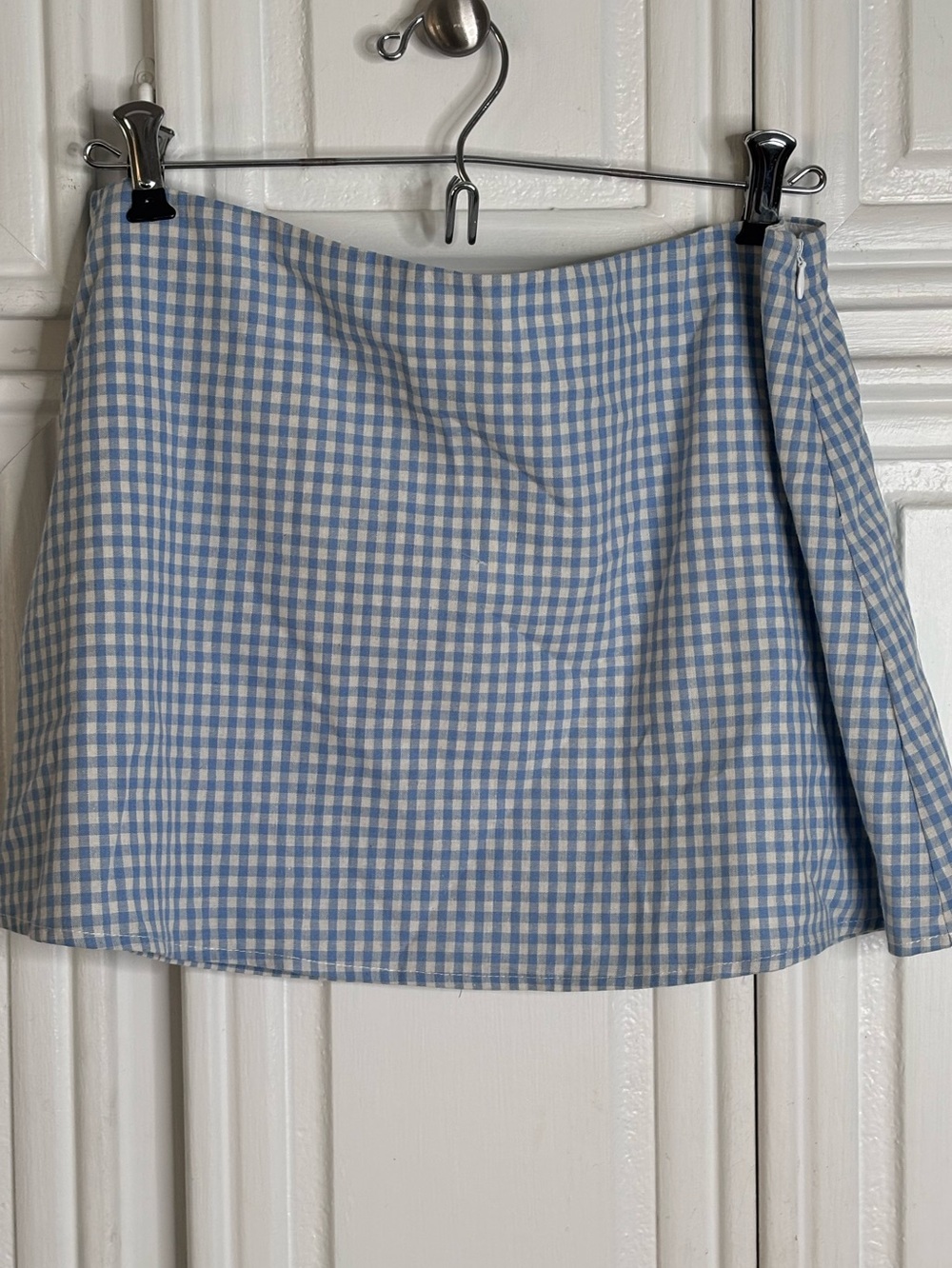 Princess Polly Blue & White Gingham Mini Skirt sz 8 NWT